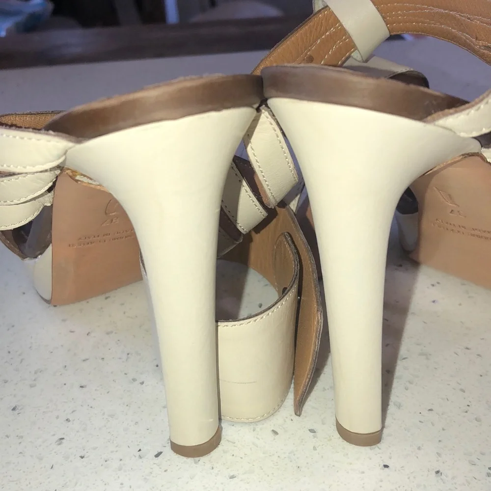 Maiyet leather strappy peep toe Kristy heels - Picture 5 of 13